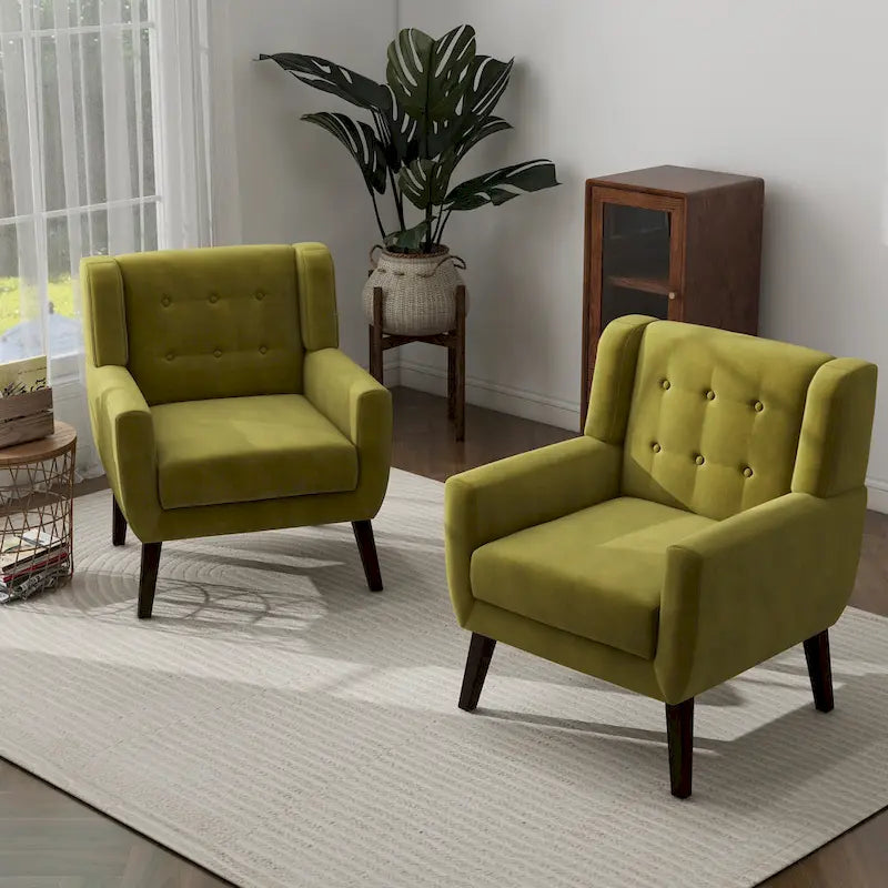 2er-Set Samt-Akzentsessel für Wohnzimmer, Polstersessel