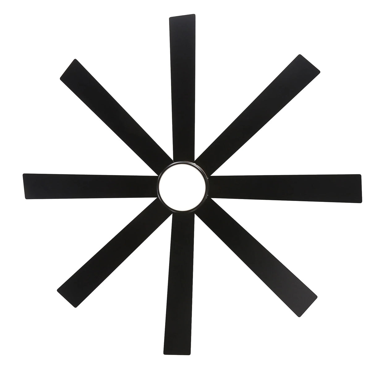 65-Zoll-LED-Deckenventilator mit 8 Flügeln, Licht und Fernbedienung, Schwarz