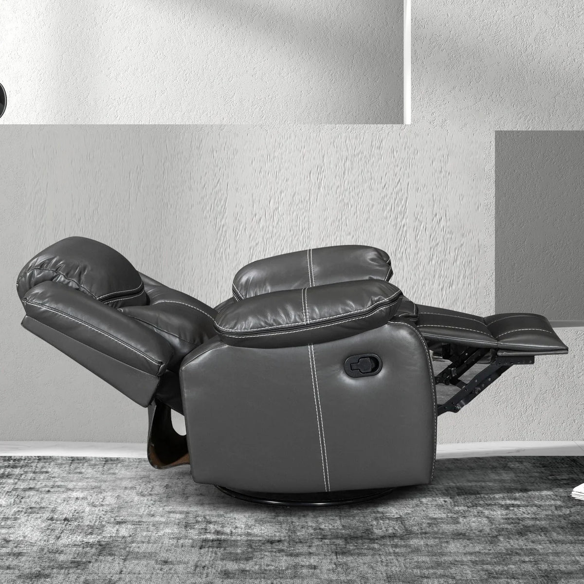 Breiter Sitz strapazierfähiger Leder-Massage- und Wärme-Liegesessel