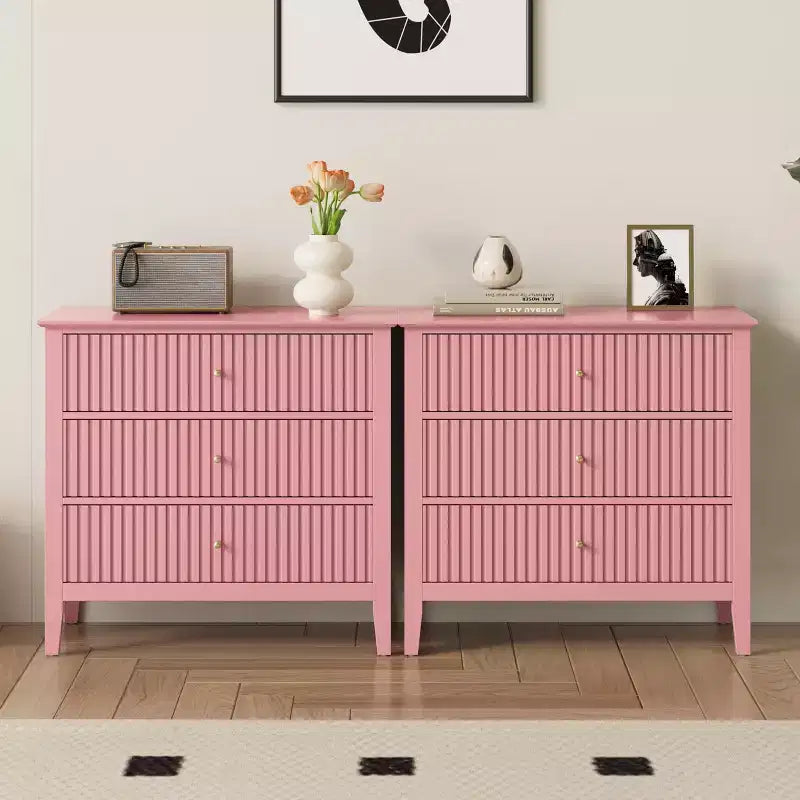 Heynemo Kommode mit 3 Schubladen, lackiert, 76 cm hoher Holz-Nachttisch mit Stauraum, breite moderne Kommode mit Kugelauszug