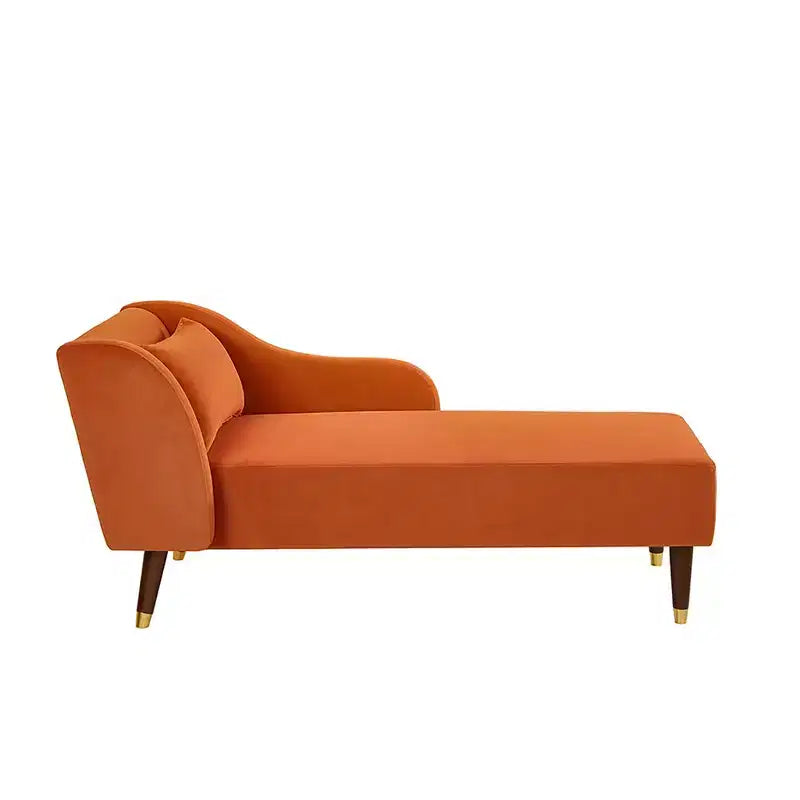 Modernes Samt-Chaiselounge-Sofa, Polsterliege mit geschwungener Armlehne, Schlafcouch für Schlafzimmer, Büro, Wohnzimmer