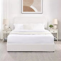 Modernes Bouclé Polsterbett Queensize mit Schubladen
