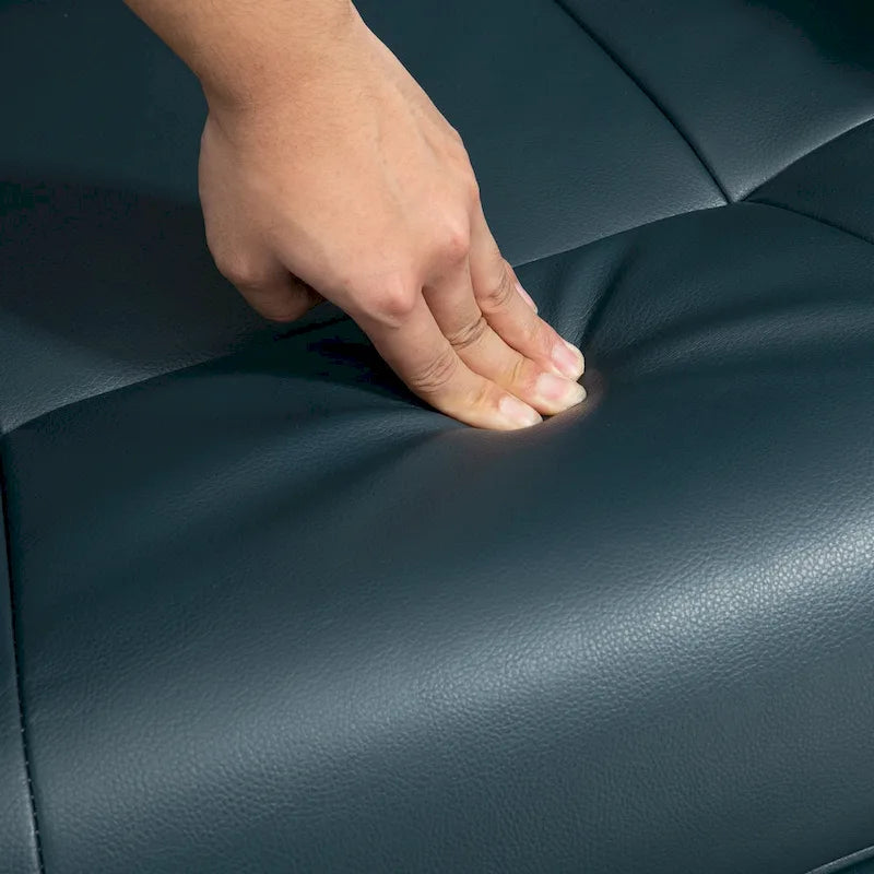 HomCom Relaxsessel mit Kunstlederbezug, verstellbarer manueller Drehsockel und bequemer Fußstütze