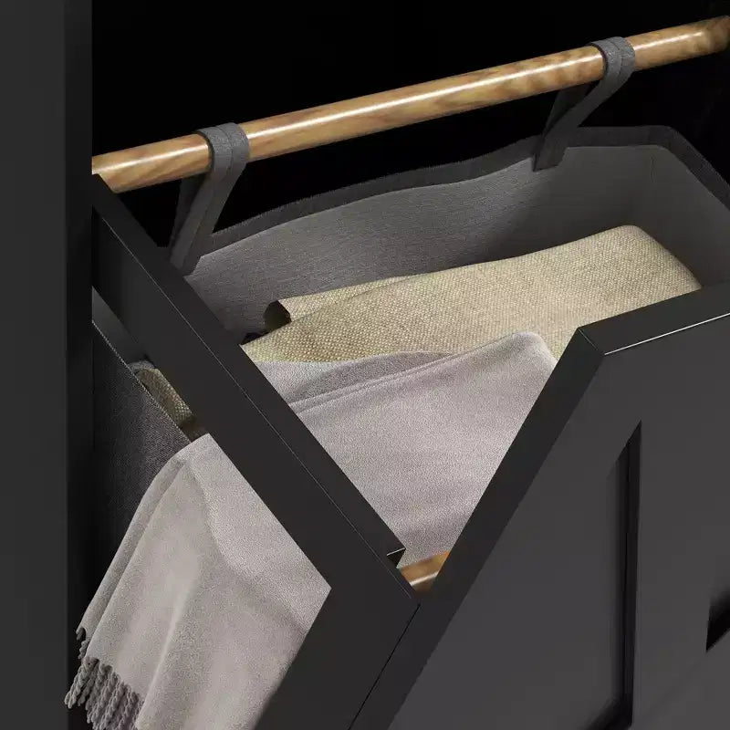 HOMCOM Wäschesammler-Schrank, Kippfunktion, Badaufbewahrungsschrank mit 2 herausnehmbaren Körben und 2 Schubladen