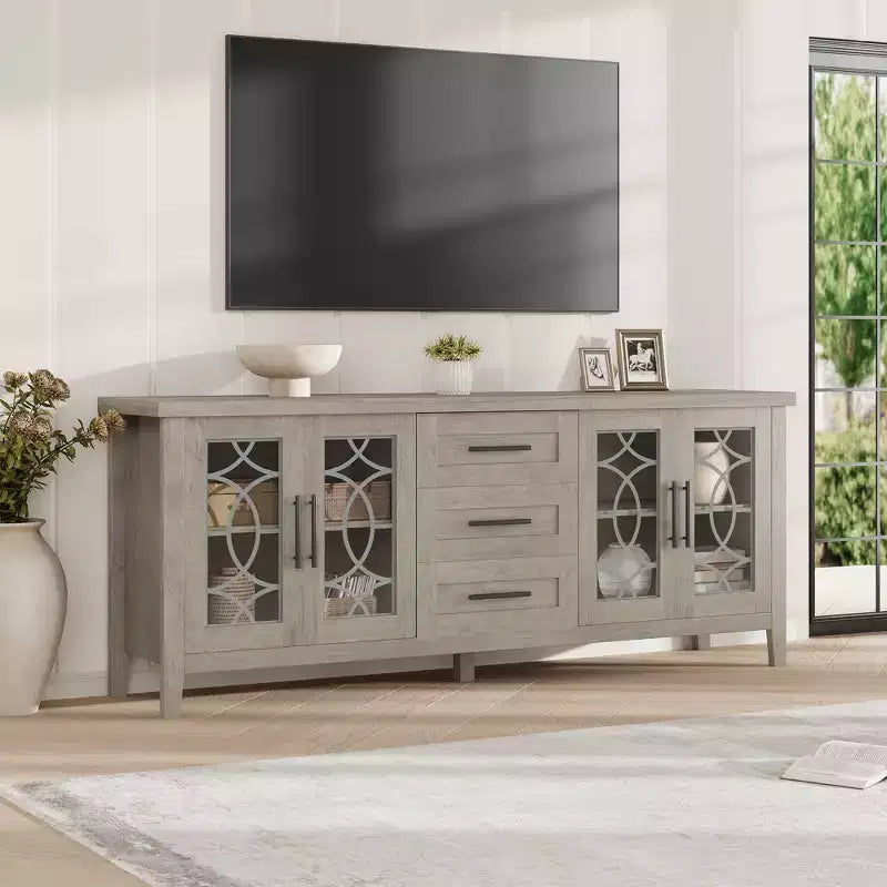 TV-Ständer mit Schubladen, TV-Unterhaltungscenter, TV-Konsole für Wohnzimmer Schlafzimmer, Aufbewahrungsschrank
