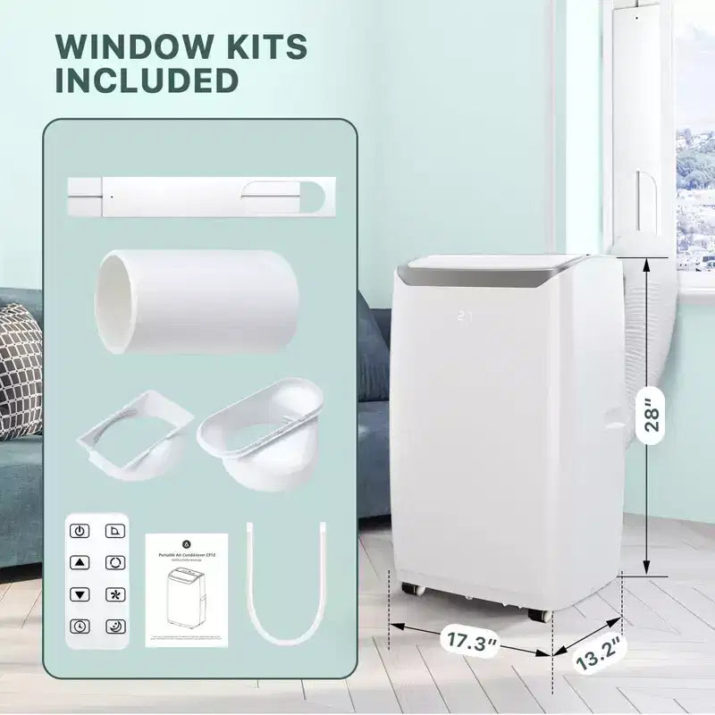 14000 BTU Mobile Klimaanlage, kühlt bis zu 70 m², mobiles Klimagerät mit Entfeuchter