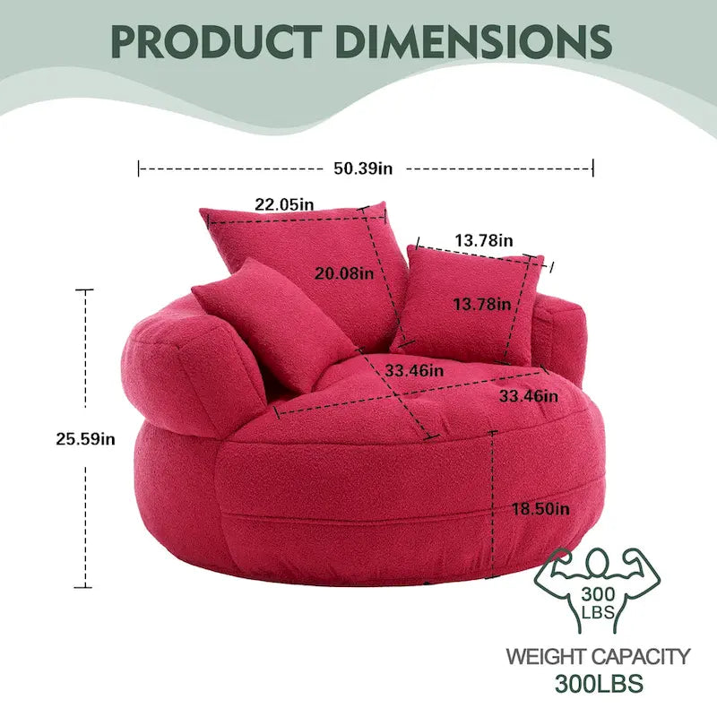 Rundes Lazy Sofa – Weiß/Blau/Grau/Gelb/Orange/Rosenrot/Marineblau/Grün, Einzel- und Doppel-Sitz
