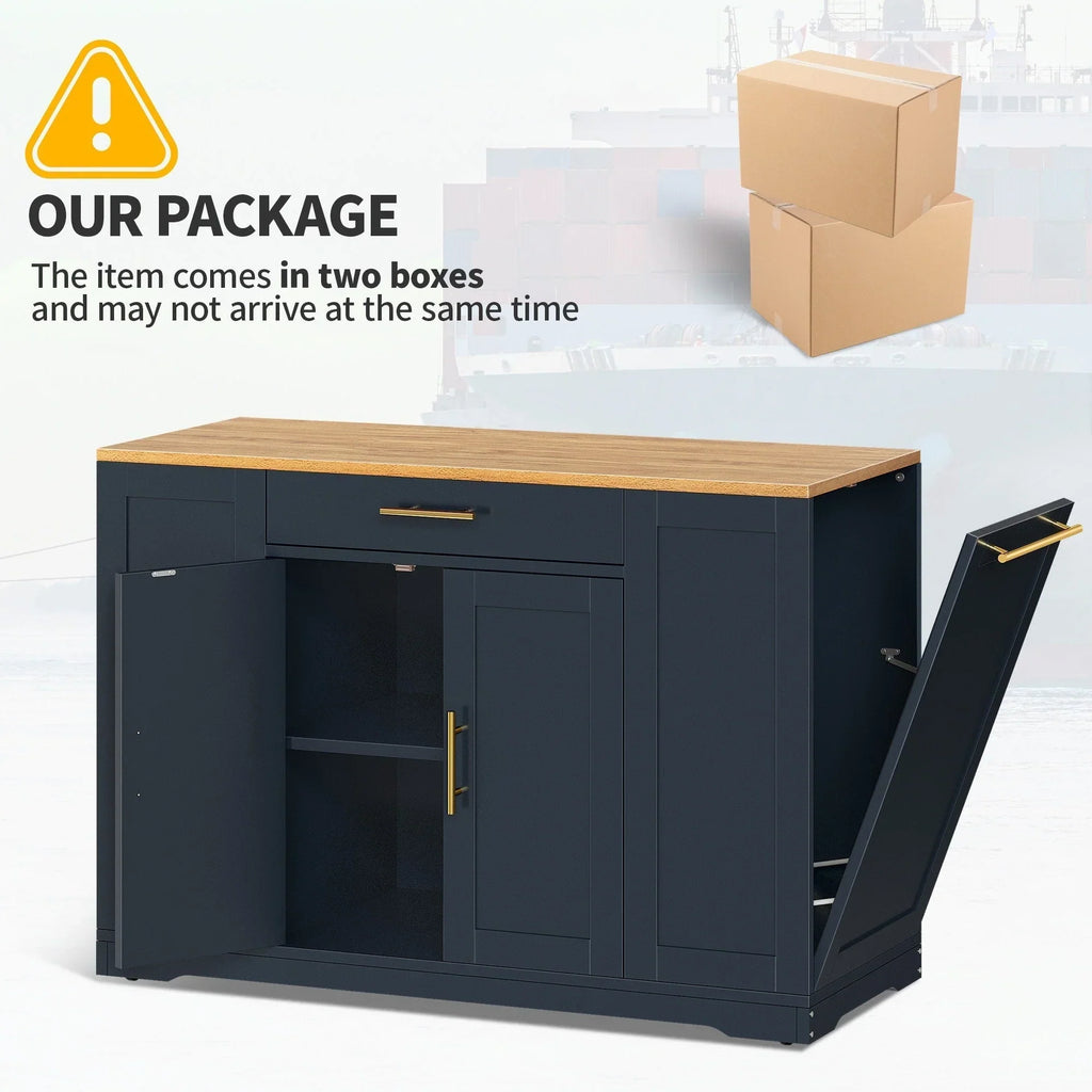 Moasis 53-Zoll rollbare Kücheninsel Aufbewahrungsschrank tragbarer mobiler Küchenwagen