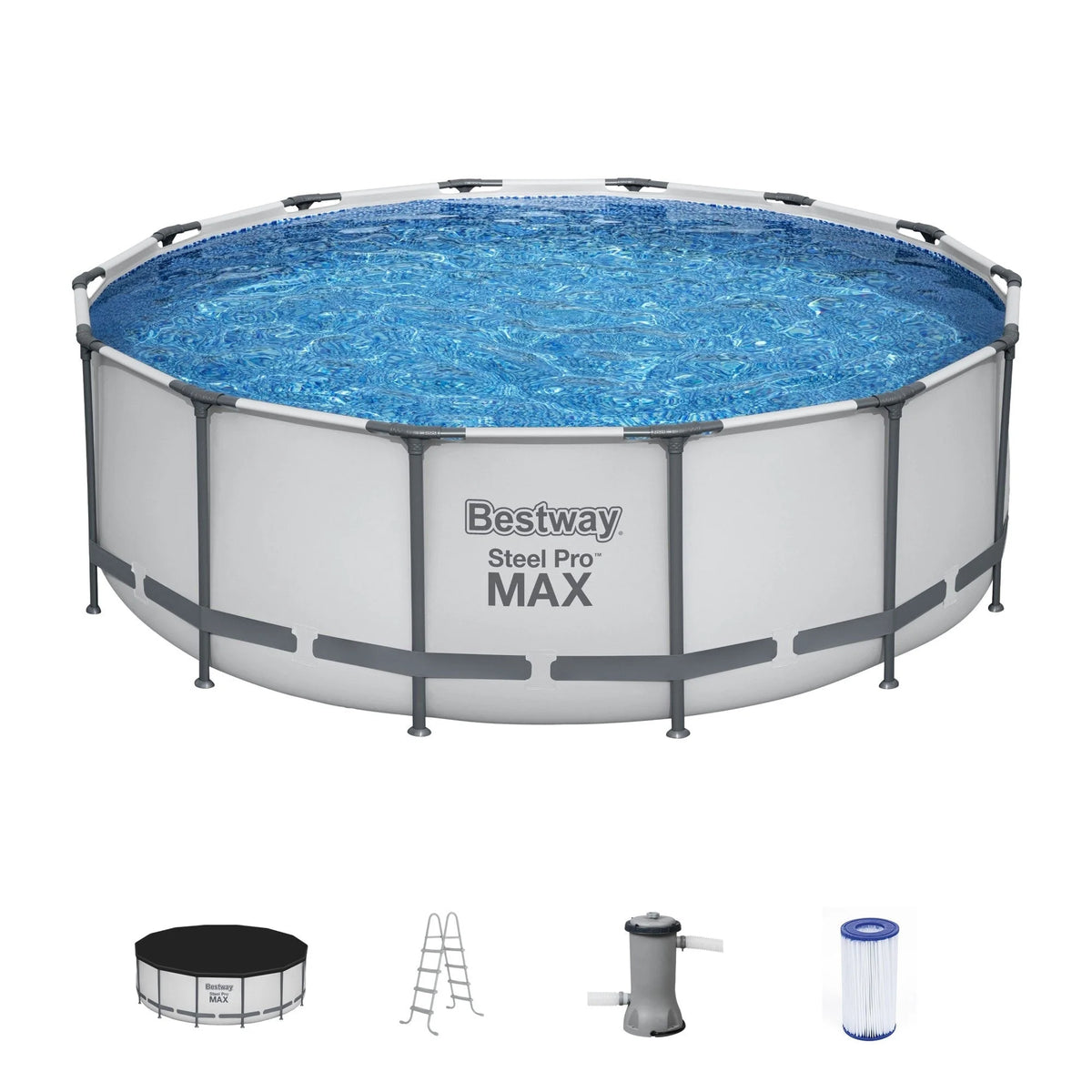 Bestway Steel Pro MAX Rundschwimmbecken Aufstellpool mit Pumpe & Abdeckung