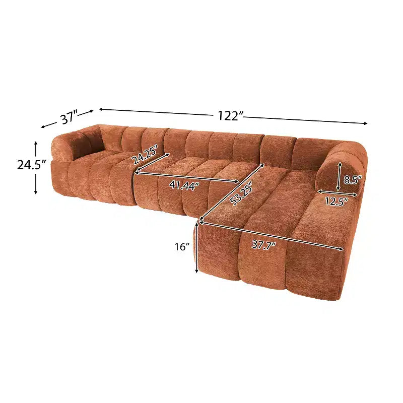 Christopher Knight Home Keri 122 Modernes L-förmiges Polsterecksofa aus hochdichtem Schaumstoff mit niedriger Rückenlehne
