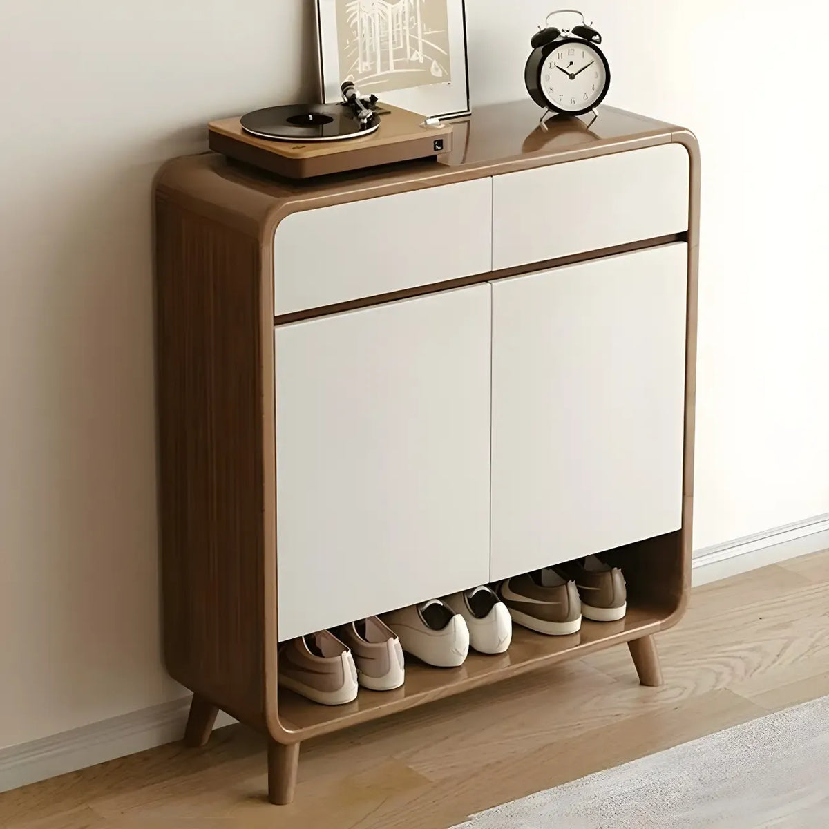 Moderner Holzflur mittlerer Schuhschrank