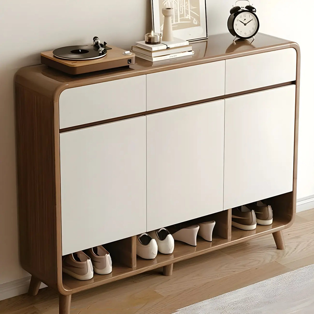 Moderner Holzflur mittlerer Schuhschrank
