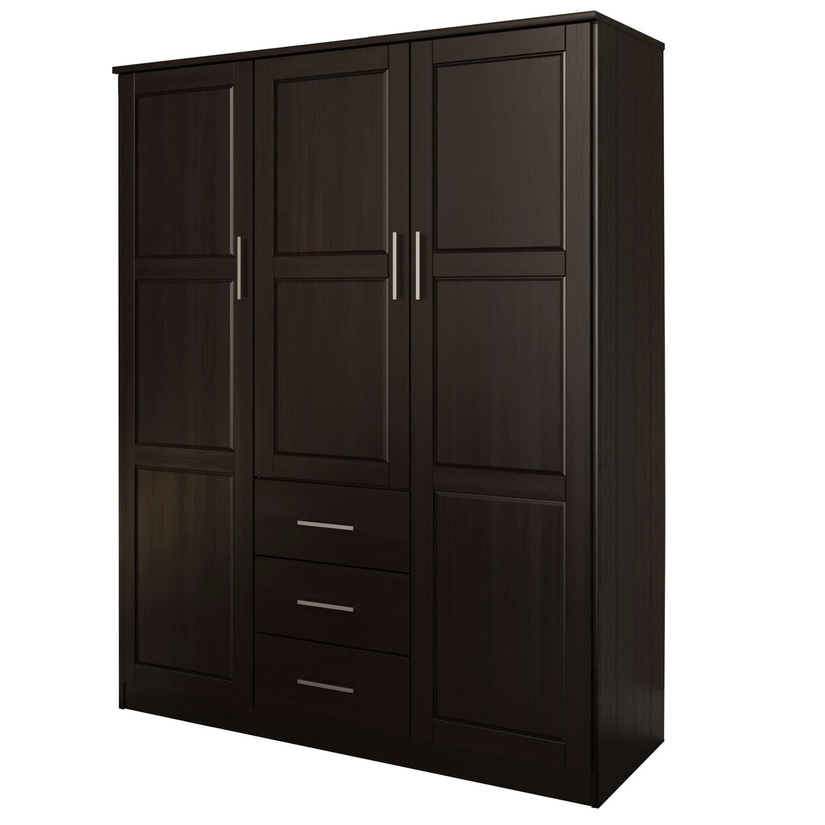 Palace Imports 100% Massivholz Cosmo Kleiderschrank mit 3 Türen mit Massivholz- oder Spiegeltüren