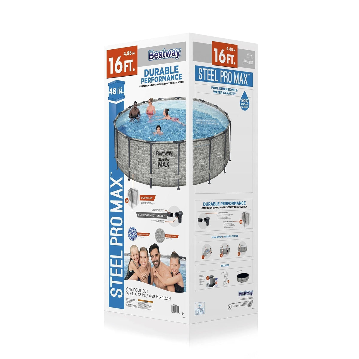 Bestway Steel Pro MAX Rundschwimmbecken Aufstellpool mit Pumpe & Abdeckung
