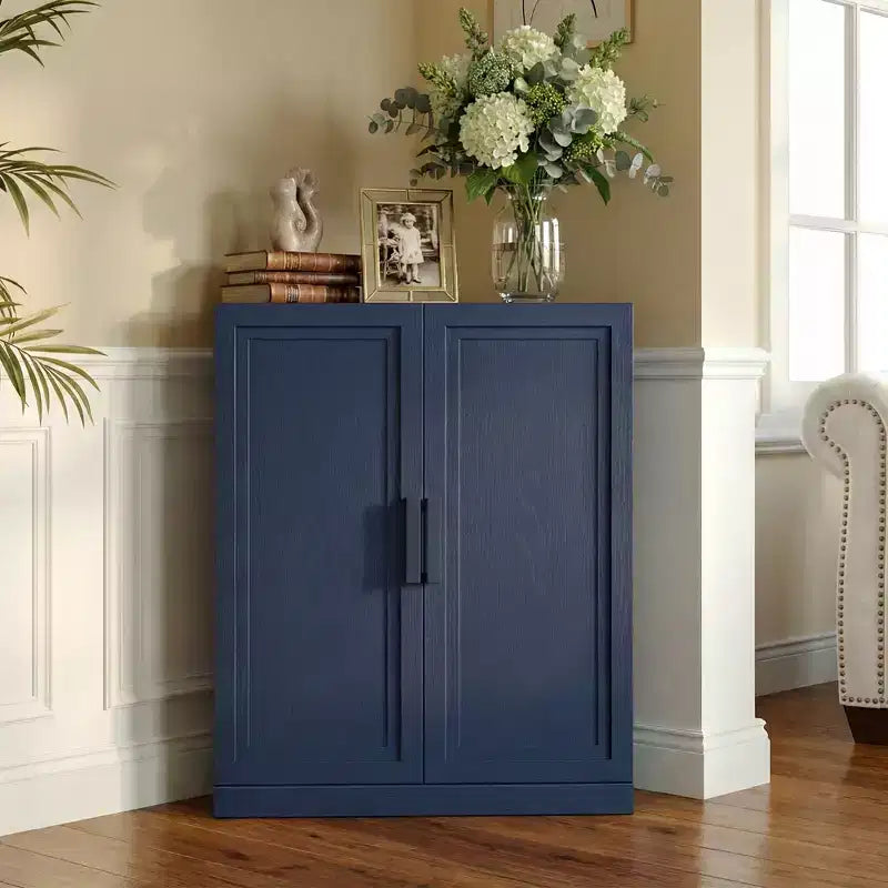 Dovelina Eckschrank mit verstellbaren Einlegeböden, Anrichte, Buffet, Weinschrank, Küchen- und Esszimmerschrank mit Holztüren – 31H x 31W, 36H x 31W