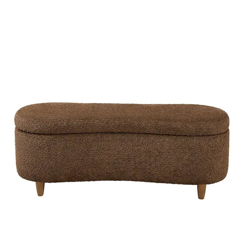 INK+IVY Bailey Taupe Bouclé Aufklappbare Aufbewahrungsbank