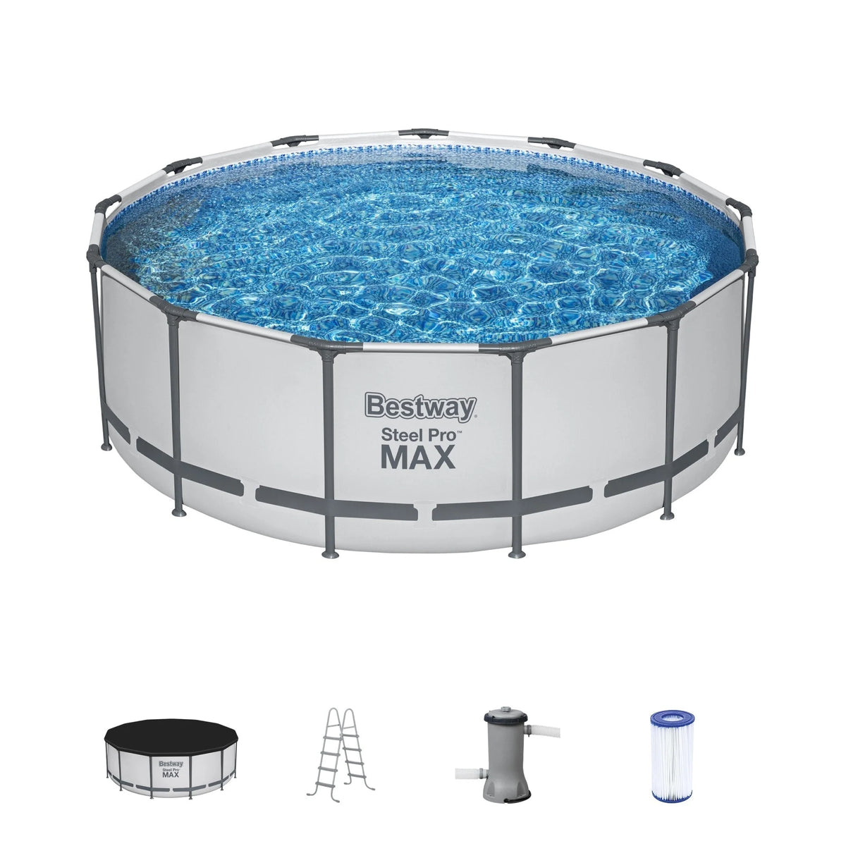 Bestway Steel Pro MAX Rundschwimmbecken Aufstellpool mit Pumpe & Abdeckung