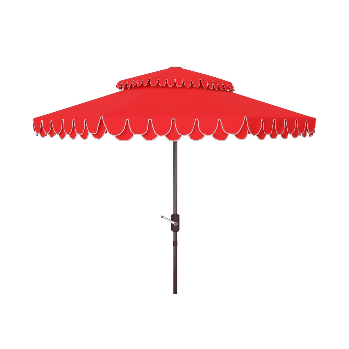 SAFAVIEH Outdoor Kjerstin Volant-Sonnenschirm, 2,7 m, Doppelkuppel