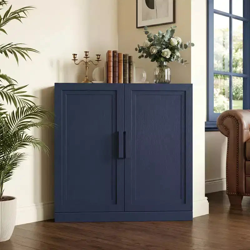Dovelina Eckschrank mit verstellbaren Einlegeböden, Anrichte, Buffet, Weinschrank, Küchen- und Esszimmerschrank mit Holztüren – 31H x 31W, 36H x 31W