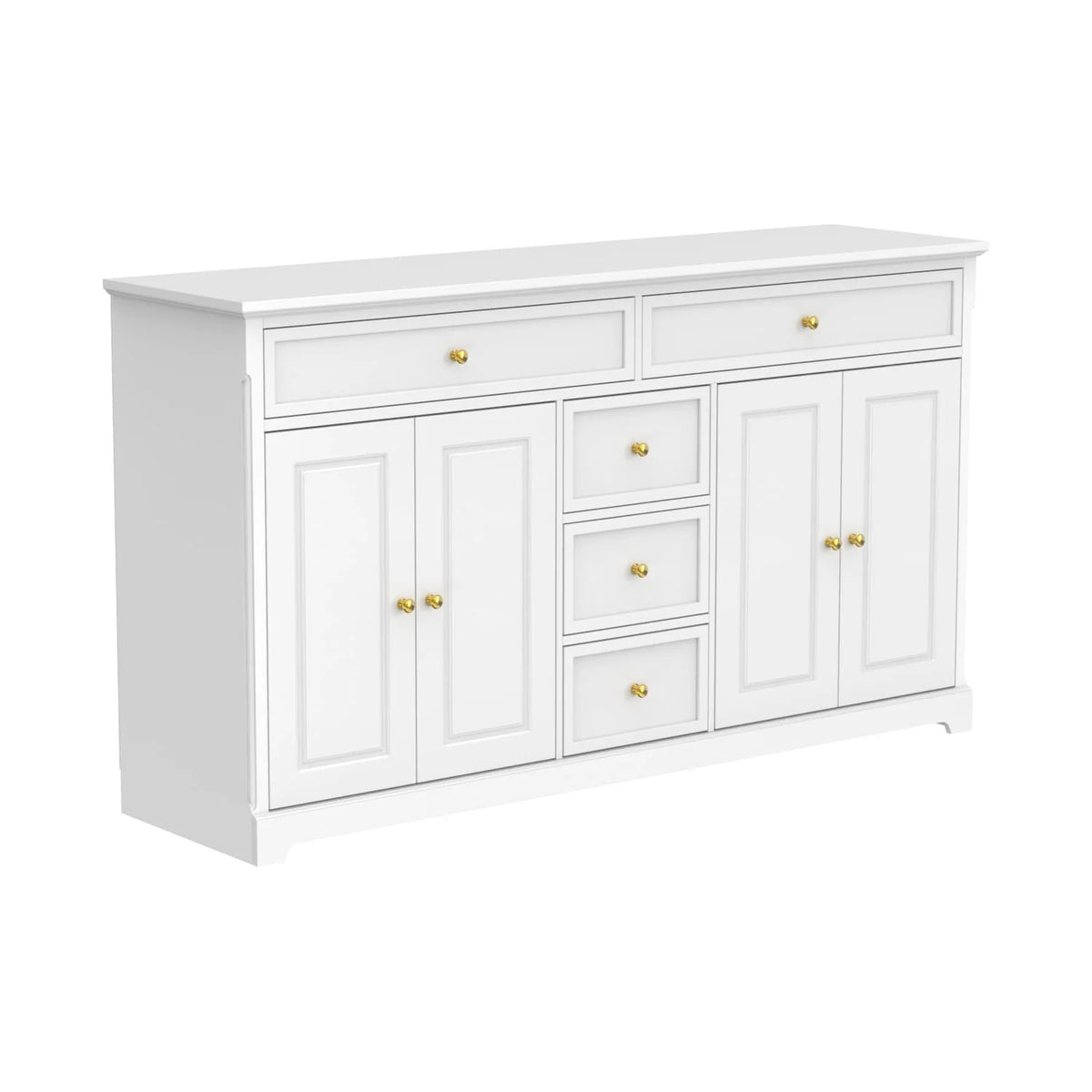 59,1'' Sideboard Buffet Weiß Mid-Century Modern Zeitgenössisch Lackiert