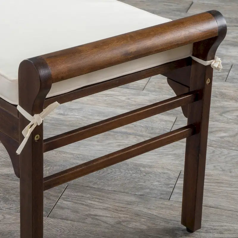 Nelson Rustic Akazienholzbank mit Kissen von Christopher Knight Home