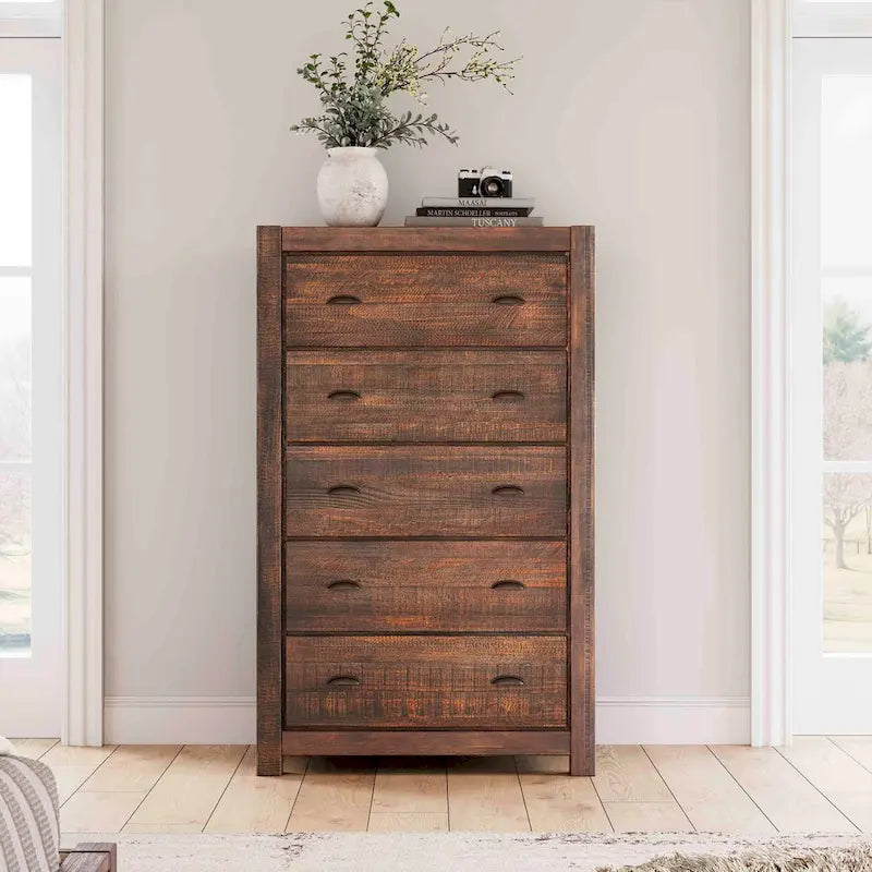 Grain Wood Furniture Montauk Kommode aus Massivholz mit 5 Schubladen