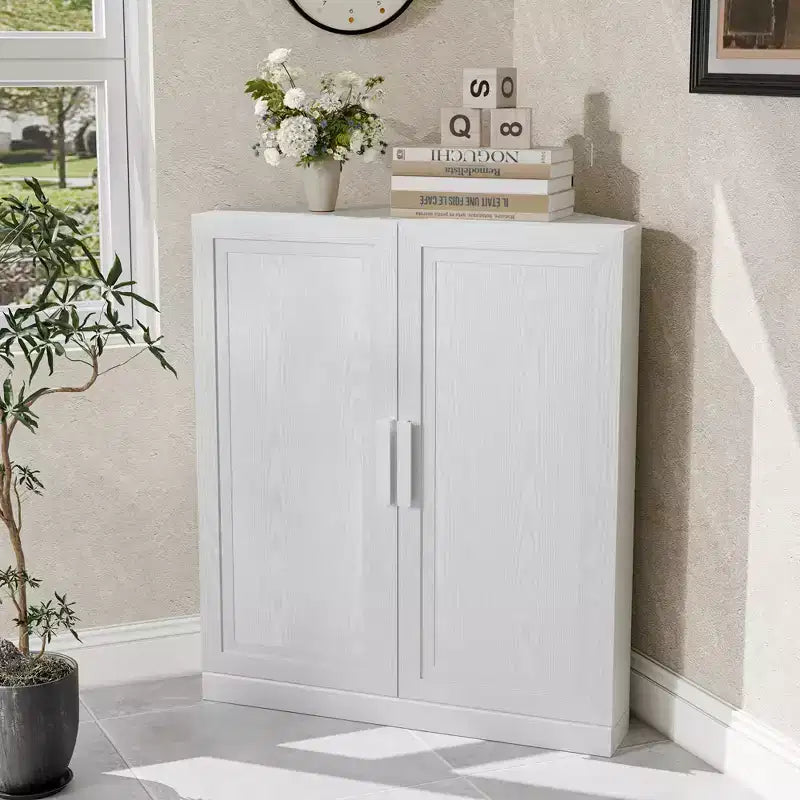 Dovelina Eckschrank mit verstellbaren Einlegeböden, Anrichte, Buffet, Weinschrank, Küchen- und Esszimmerschrank mit Holztüren – 31H x 31W, 36H x 31W