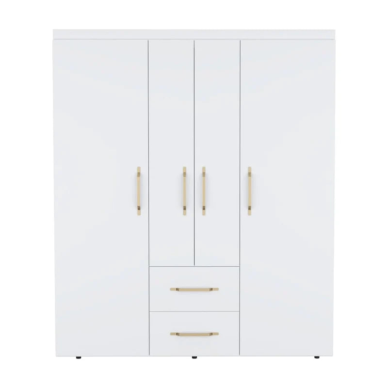 Bariloche Kleiderschrank mit Kleiderstangen, Einlegeböden, 2 Schubladen