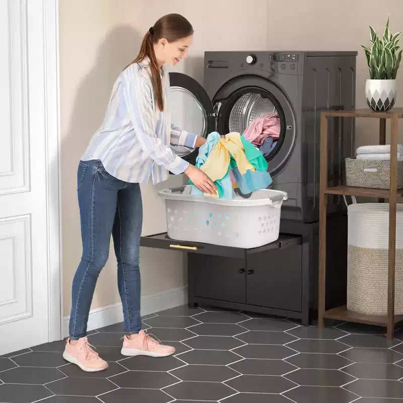 Schwarz / Weißer Hochleistungs-Metall-Sockel für Waschmaschine & Trockner – Einzelgerät, vibrationshemmend