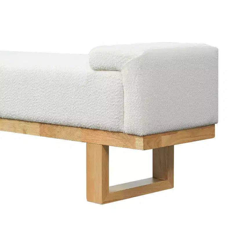 Christopher Knight Home Paulina Moderne Bank aus Kautschukholz mit Bouclé-Polsterung