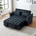 Modernes Schlafsofa zum Ausziehen, 3-in-1 Schlafsofa mit verstellbarer Rückenlehne, Samt-Zweisitzer, Kissen & Seitentaschen