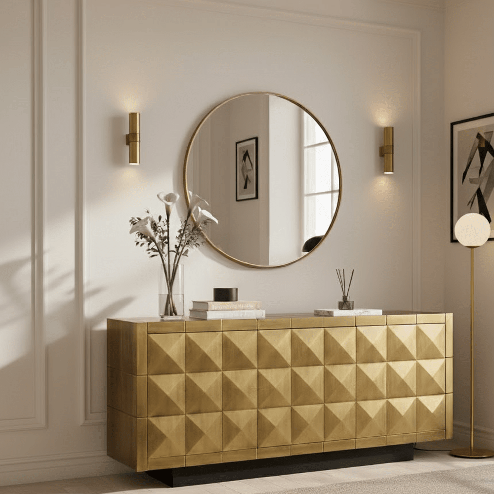 Gebürstetes Gold Sideboard mit 3 Türen