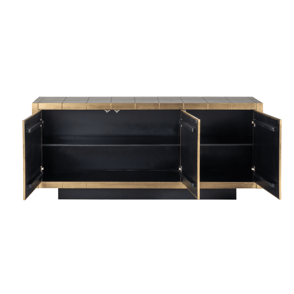 Gebürstetes Gold Sideboard mit 3 Türen