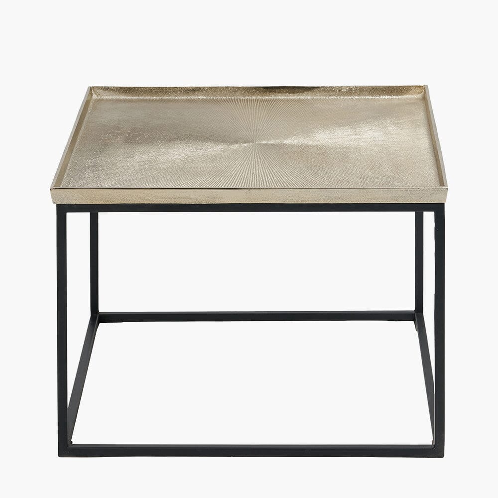 Couchtisch quadratisch Gold & Schwarz Metall