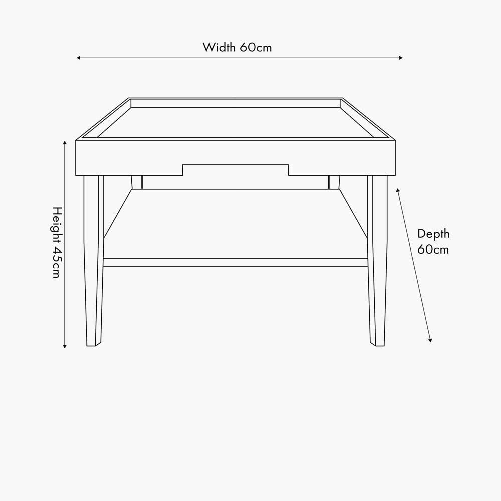 Couchtisch quadratisch, Holzfurnier, Schwarz