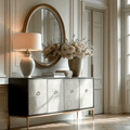 Sideboard mit 4 Türen, Schagrin-Effekt und Goldfüßen