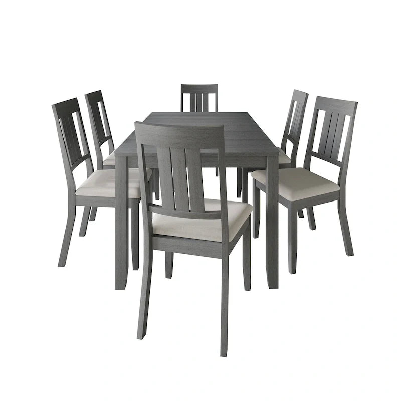 CraftPorch Classic 7-teiliges Esszimmerset aus Holz