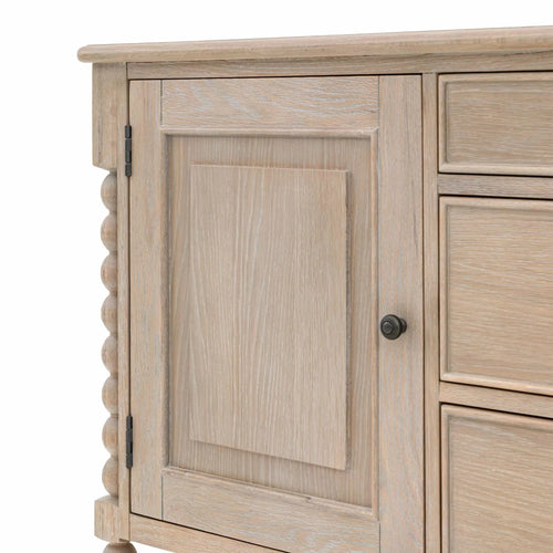 2-türiges Sideboard mit 3 Schubladen aus Eiche