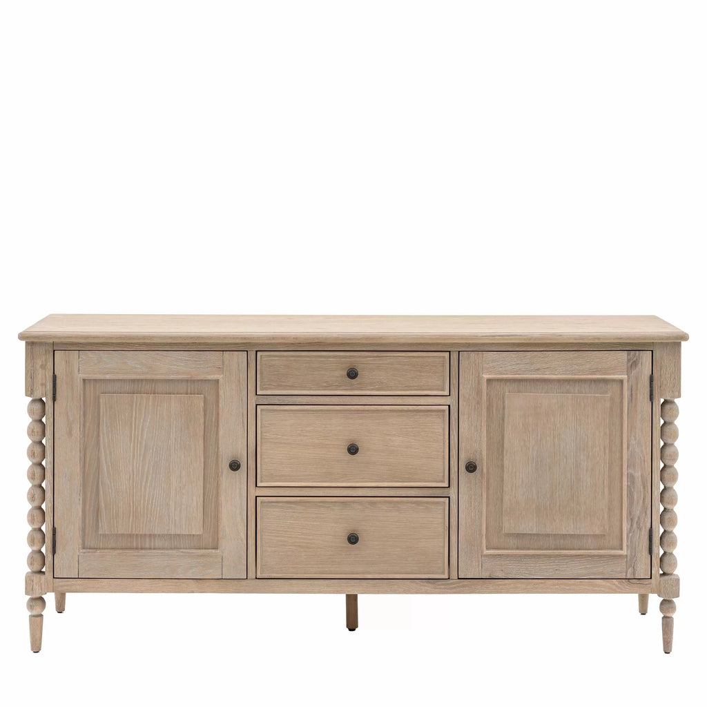 2-türiges Sideboard mit 3 Schubladen aus Eiche