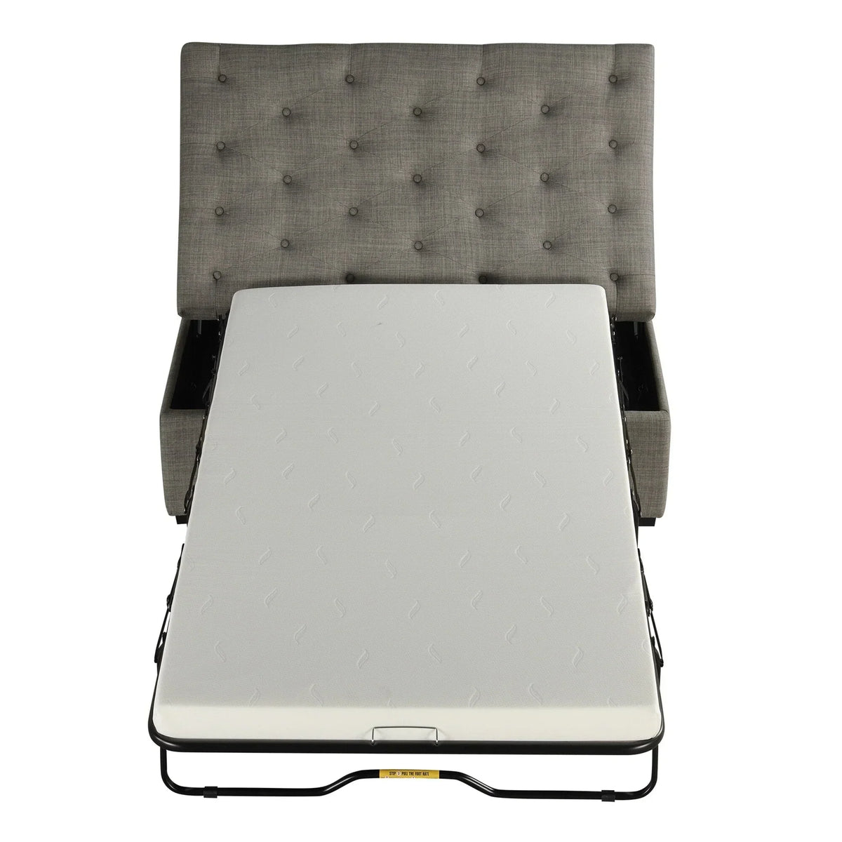 Klappsofa, 126 cm breiter Ottoman mit Klappsofa, wandelbarer Ottoman-Schlafsessel mit Memory-Matratze und getuftetem Design