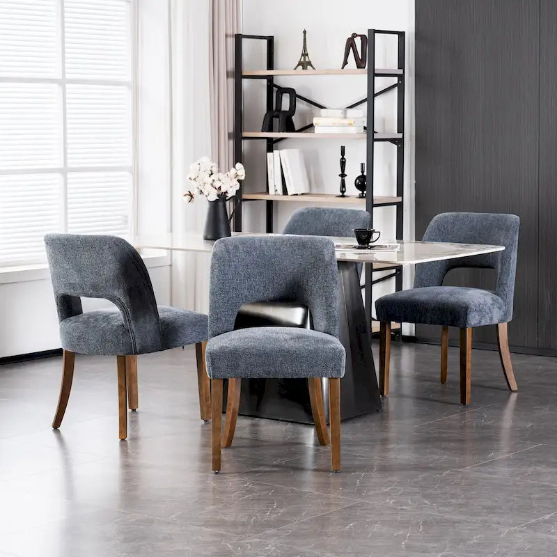 4er-Set Esszimmerstühle mit Stoffbezug