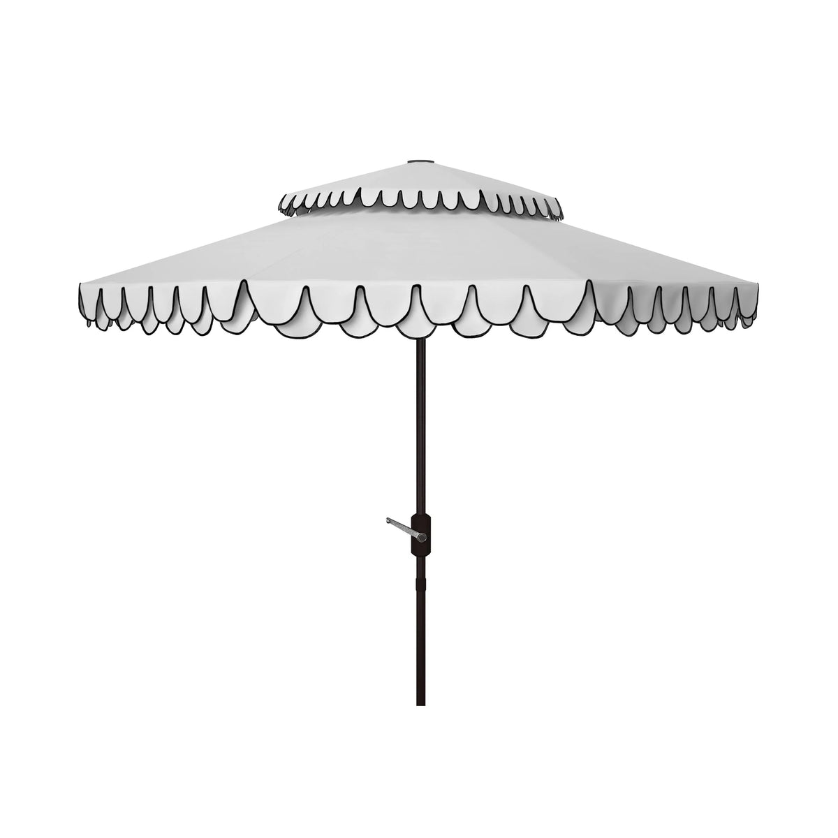 SAFAVIEH Outdoor Kjerstin Volant-Sonnenschirm, 2,7 m, Doppelkuppel