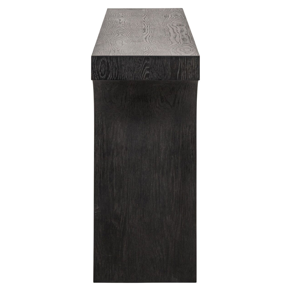 Schwarzer Konsolentisch aus Holz mit Bogenmotiv