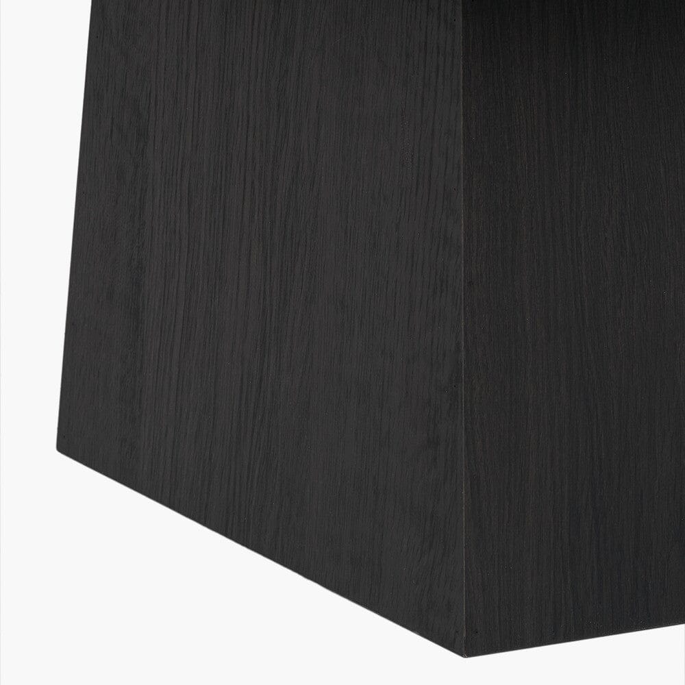 Dunkelbrauner Couchtisch aus Holz mit Marmoroptikplatte