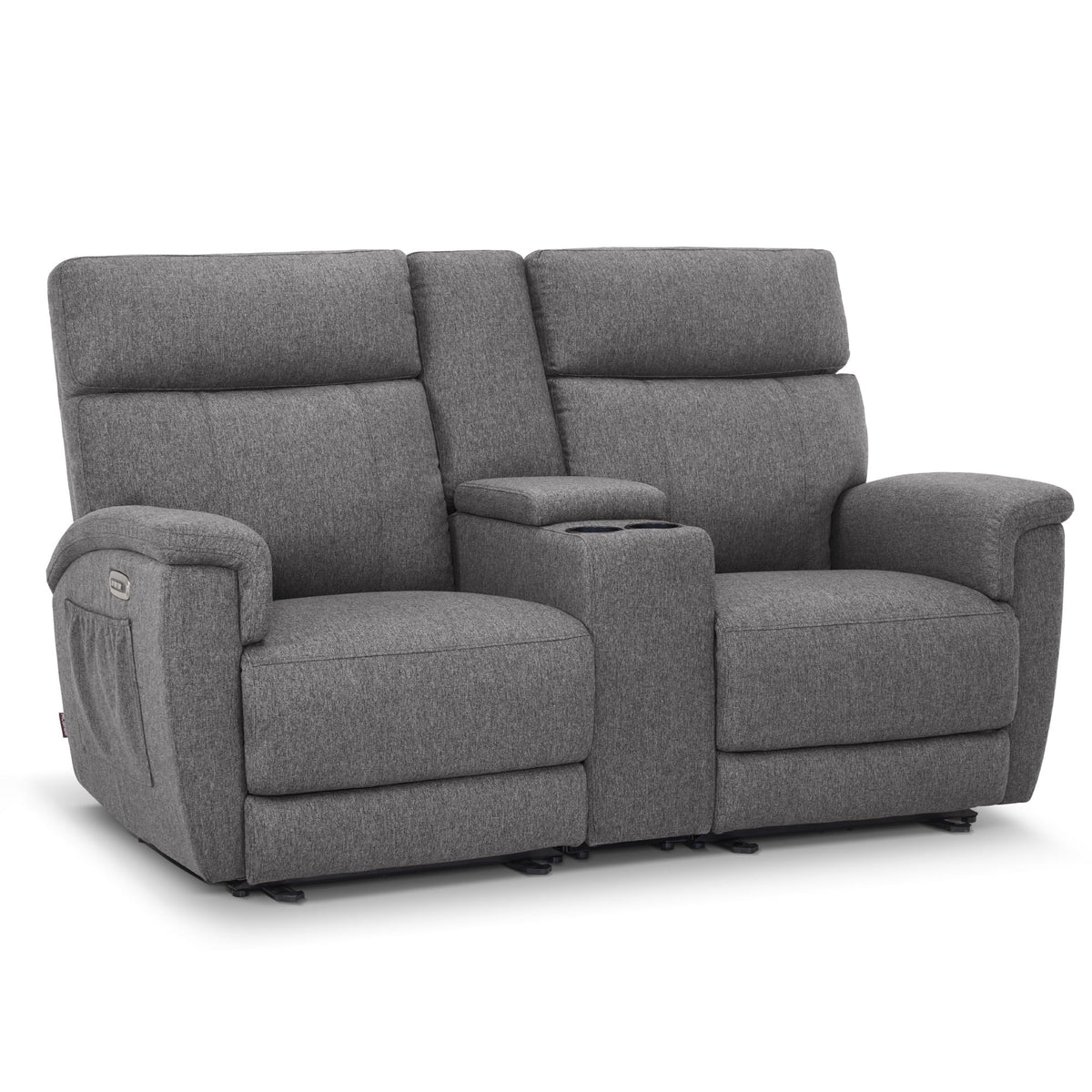 MCombo 60.2 Power Loveseat Relaxsofa mit Massage und zweifacher Heizung, verstellbarer Kopfstütze, USB- & Typ-C-Anschluss, Stoff