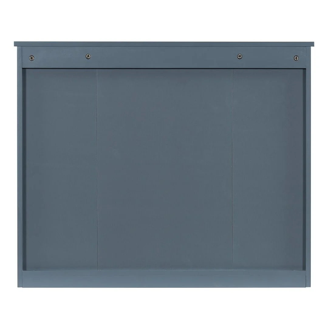 Moderner 36'' Badschrank mit Aufsatzwaschbecken und Spiegelschrank, 2 Türen und 2 Schubladen