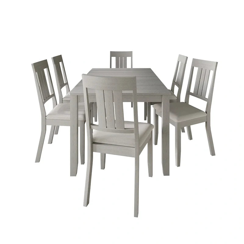 CraftPorch Classic 7-teiliges Esszimmerset aus Holz