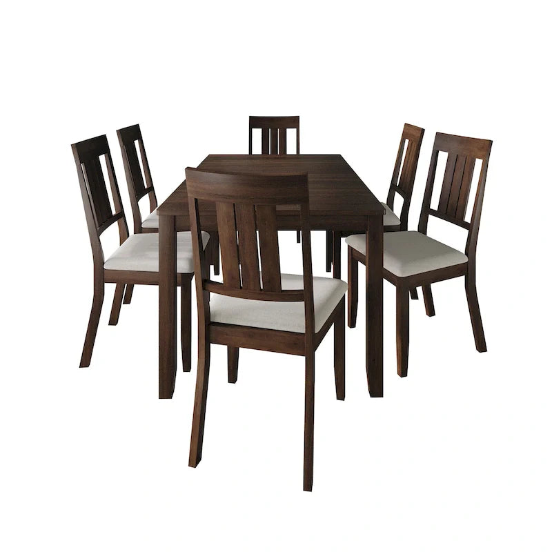 CraftPorch Classic 7-teiliges Esszimmerset aus Holz