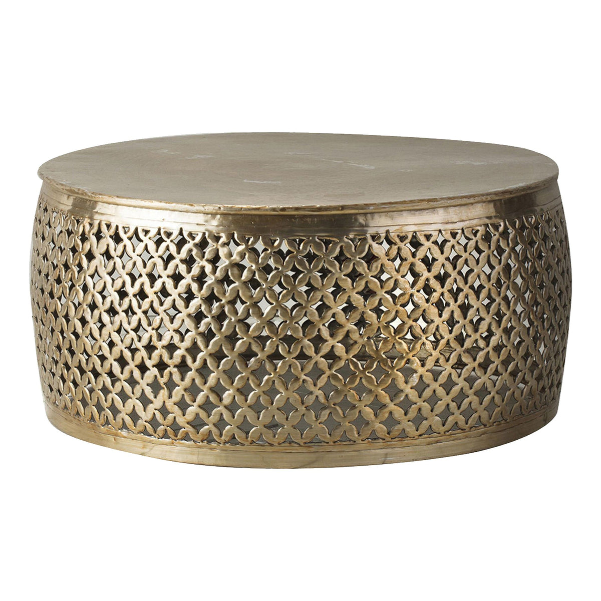 Goldener runder Couchtisch