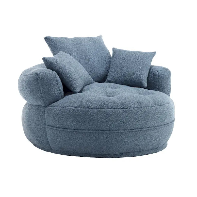 Rundes Lazy Sofa – Weiß/Blau/Grau/Gelb/Orange/Rosenrot/Marineblau/Grün, Einzel- und Doppel-Sitz